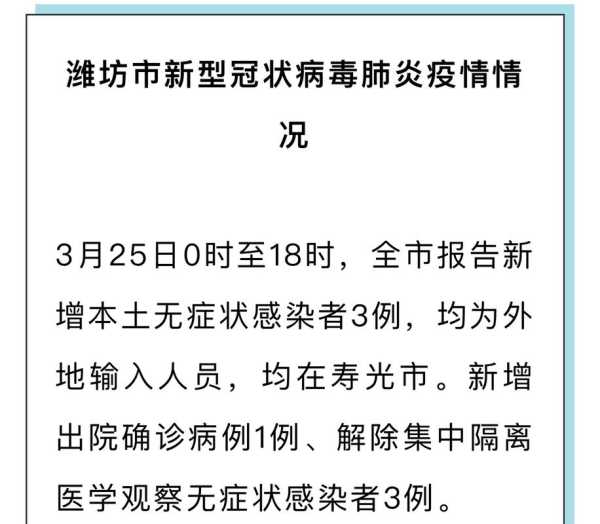 潍坊新增本土确诊2例 无症状6例(山东潍坊疫情最新消息今天新增病例)