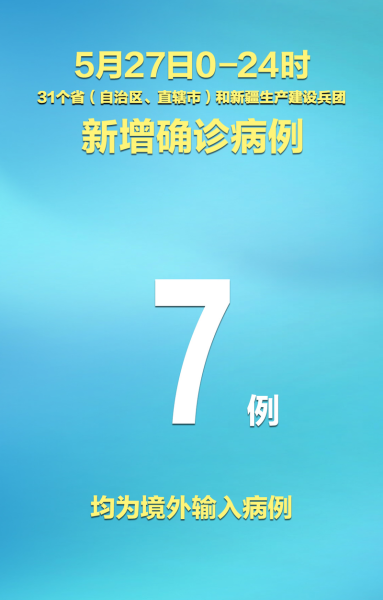 31省份新增7例确诊，31省份新增确诊80例