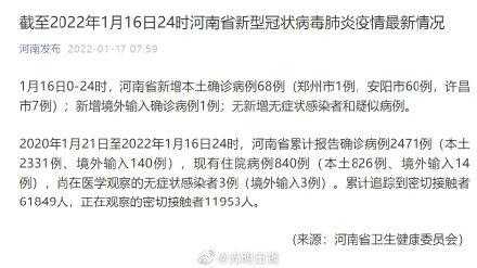 河南昨日新增本土确诊60例(河南新增本土病例1个详情)