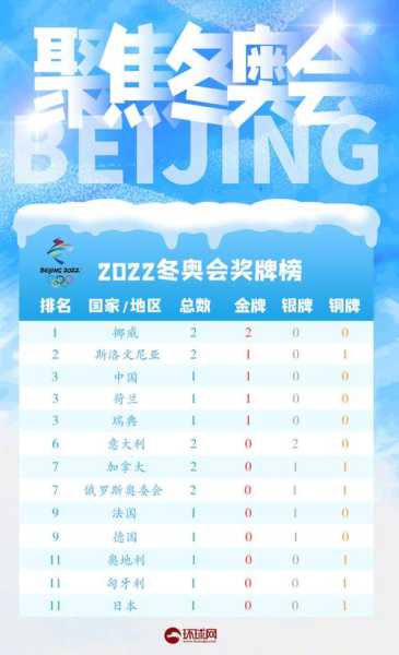 冬奥会金牌榜2022,冬奥会奖牌榜中国金牌